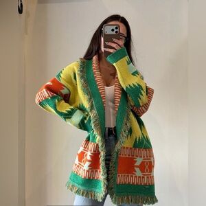 Alanui Colorful Geometric Knit Cardigan